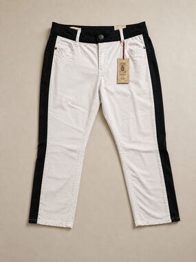 Decree Super Skinny White Black Tuxedo Stripe Jeans Size 13 NWT